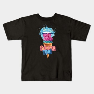 Summer Time Ice Cream Watercolour Kids T-Shirt